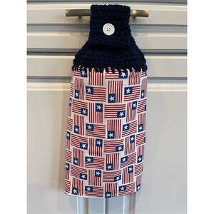 Crochet Top Kitchen Towel- American Flags